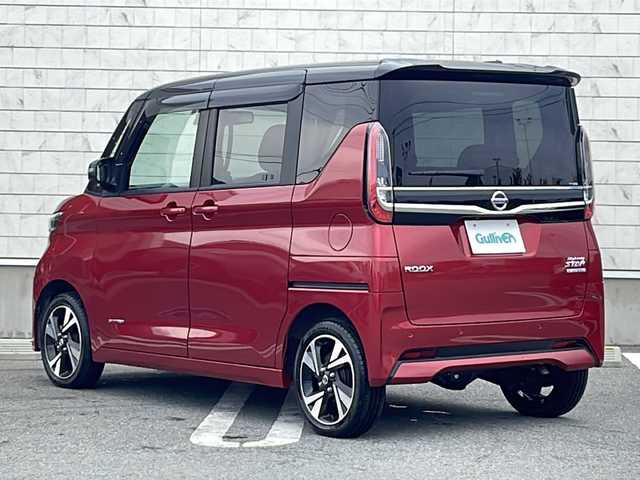日産 ルークス HWS Gターボ プロパイロットED 山形県 2020(令2)年 3.3万km スパークリングレッド/ブラック 禁煙車/プロパイロット/純正ナビ/（FM/AM/CD/TV/SD）/エマージェンシーブレーキ/アラウンドビューモニター/アイドリングストップ/ハーフレザーシート/シートヒーター/電動格納ミラー/電動パーキング/ブレーキホールド/純正15インチAW/オートライト/ETC/LEDヘッドライト/フロントフォグ/プッシュスタート/スマートキー/スペアキー/SOSコール