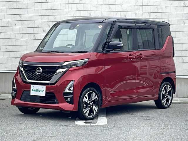 日産 ルークス HWS Gターボ プロパイロットED 山形県 2020(令2)年 3.3万km スパークリングレッド/ブラック 禁煙車/プロパイロット/純正ナビ/（FM/AM/CD/TV/SD）/エマージェンシーブレーキ/アラウンドビューモニター/アイドリングストップ/ハーフレザーシート/シートヒーター/電動格納ミラー/電動パーキング/ブレーキホールド/純正15インチAW/オートライト/ETC/LEDヘッドライト/フロントフォグ/プッシュスタート/スマートキー/スペアキー/SOSコール