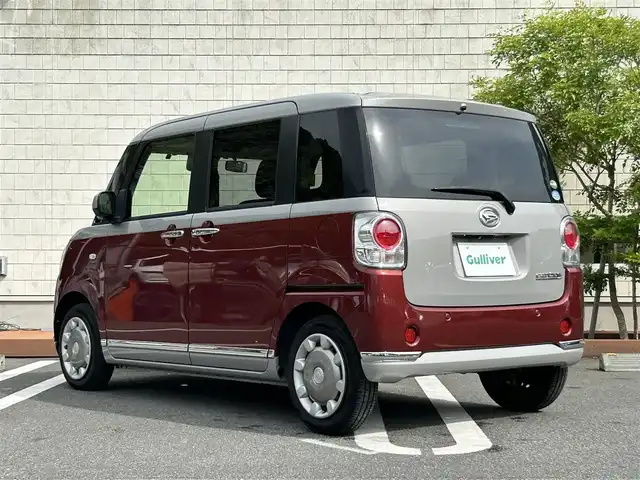 ダイハツ ムーヴ キャンバス X ブラックインテリア リミテッド SAⅢ 愛媛県 2018(平30)年 2.4万km スムースグレーマイカメタリック/ファイアークォーツレッドメタリック 2トーン 全方位カメラ　ナビ　Ｂｌｕｅｔｏｏｔｈ　フルセグＴＶ　両側パワースライドドア　スマートアシスト３　衝突軽減ブレーキ　踏み間違い防止　ＥＴＣ　　革巻きステアリング　オートライト　プッシュスタート