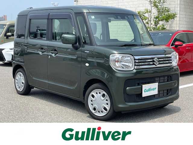 スズキ スペーシア HYBRID X 石川県 2022(令4)年 1.9万km Ｄグリーン 社外メモリーナビ/CD/ワンセグTV/両側パワースライドドア/LEDヘッドライト/レーンキープ/スマートキー/プッシュスタート/電動ミラー/オートライト