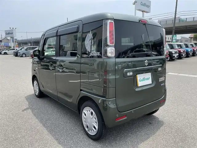 スズキ スペーシア HYBRID X 石川県 2022(令4)年 1.9万km Ｄグリーン 社外メモリーナビ/CD/ワンセグTV/両側パワースライドドア/LEDヘッドライト/レーンキープ/スマートキー/プッシュスタート/電動ミラー/オートライト