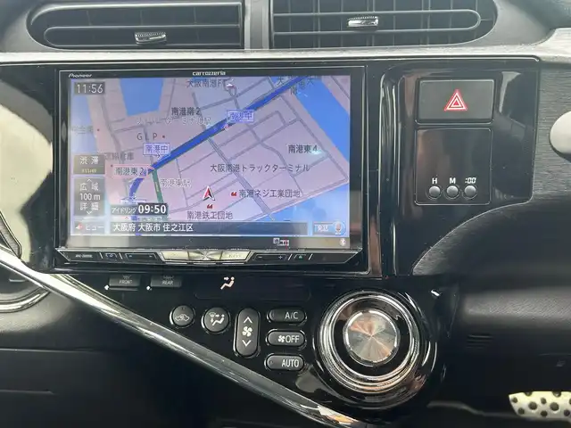 トヨタ アクア G G’s 愛知県 2016(平28)年 4.8万km ライムホワイトパールクリスタルシャイン 社外8インチナビ（サイバーナビ）　/   フルセグTV/CD/DVD/Bluetooth /USB /バックカメラ　　/横滑り防止装置/クルーズコントロール/レーンキープアシスト/ドライブレコーダー（前方）/オートマチックハイビーム/純正フロアマット/プッシュスタート/スマートキー　/純正17インチアルミホイール（G’s）　/純正エアロ（フロント、リア、サイド）　/LEDヘッドランプ　/ETC/LED　