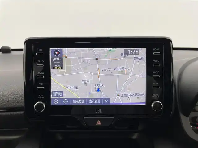トヨタ ＧＲヤリス RZ ハイパフォーマンス 群馬県 2023(令5)年 1.4万km スーパーホワイトⅡ GRフロントスポイラー/＝＝＝＝＝/純正8インチディスプレイオーディオPlus/・Bluetooth/USB/Miracast/8スピーカー　/（JBLサウンドシステム＋アクティブノイズコントロール）/ステアリングリモコン/カーボンルーフ（フィルム）/トルセンLSD/スポーツモード付VSC/ハーフレザーシート（ウルトラスエード＋合成皮革）/ビルトインETC2.0/スマートキー /LEDヘッドライト/オートライト /フォグランプ /純正18インチGR専用アルミホイール/オートリトラミラー/チルトステアリング