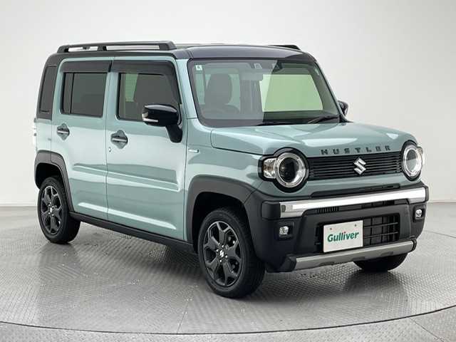 スズキ ハスラー タフワイルド 兵庫県 2024(令6)年 1.4万km オフブルーメタリック/ブラック 2トーン レーダークルーズコントロール/衝突軽減/LDA/コーナーセンサー（後ろのみ）/LEDヘッドライト/LEDフォグ/オートライト/オートマチックハイビーム/ルーフレール/ドアバイザー/シートヒーター（D/N席）/アイドリングストップ/スマートキー/スペアキー