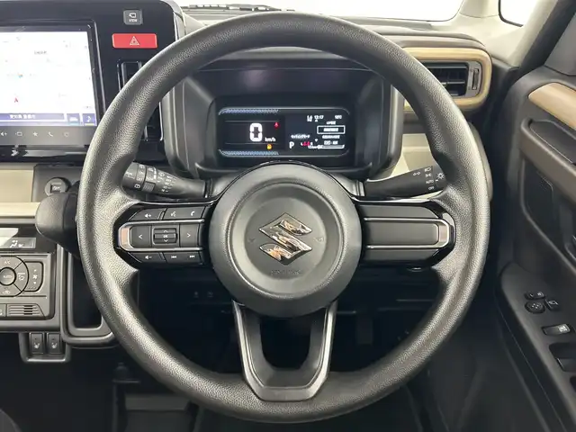 スズキ スペーシア HYBRID X 愛知県 2024(令6)年 0.1千km 茶 禁煙車/純正9インチナビ/（CD/DVD/Bluetooth/フルセグTV/USB)/全方位カメラ/スズキセーフティサポート/・衝突軽減ブレーキ/・レーンキープアシスト/・オートマチックハイビーム/・クリアランスソナー/・標識認識機能/シートヒーター/両側パワースライドドア/アイドリングストップ/スマートキー/プッシュスタート/LEDヘッドライト/ベンチシート