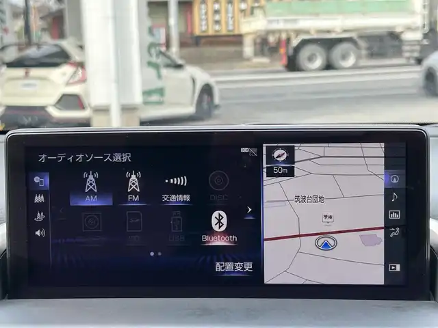 レクサス ＮＸ 300h Fスポーツ 茨城県 2019(令1)年 5.4万km スパークリングメテオM 革巻きステアリング/ステアリングスイッチ/ステアリングヒーター/メーカーナビ/パワーバックドア/三眼LEDヘッドライト/パドルシフト/サンルーフ/レザーシート/シートヒーター/ベンチレーション/レクサスセーフティセンス/レーダークルーズコントロール/ETC/社外4本出しマフラー/社外バネ