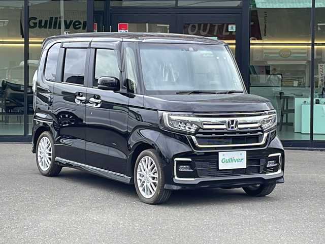ホンダ Ｎ ＢＯＸ カスタム L ターボ 鹿児島県 2022(令4)年 1.4万km クリスタルブラックパール 純正ナビ/Bluetooth/CD/DVD/TV/SD/ETC/両側パワースライドドア/USB端子/パーキングセンサー/LKAS/ディスタンススイッチ/車線逸脱アラーム/衝突軽減システム/横滑り防止装置/純正フロアマット/電動格納ミラー/ドアバイザー