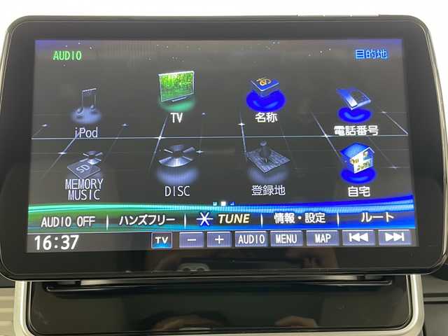 スズキ スペーシア HYBRID X 2トーン 群馬県 2019(平31)年 4.8万km オフブルーメタリック/ホワイト2トーン ９型ナビ　フルセグＴＶ　両側電動スライドドア　衝突被害軽減ブレーキ　レーンアシスト　クリアランスソナー　ＥＴＣ　ドラレコ　アイドリングストップ　ルーフレール　サマータイヤ積込　横滑り防止装置　禁煙