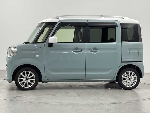 スズキ スペーシア HYBRID X 2トーン 群馬県 2019(平31)年 4.8万km オフブルーメタリック/ホワイト2トーン ９型ナビ　フルセグＴＶ　両側電動スライドドア　衝突被害軽減ブレーキ　レーンアシスト　クリアランスソナー　ＥＴＣ　ドラレコ　アイドリングストップ　ルーフレール　サマータイヤ積込　横滑り防止装置　禁煙