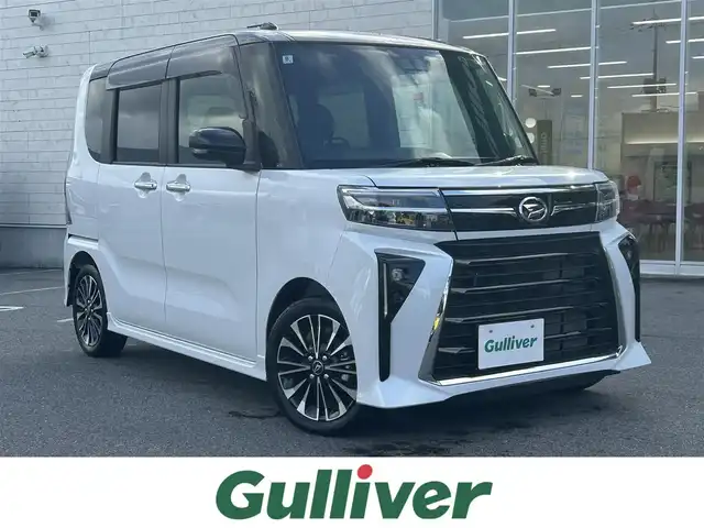 ダイハツ タント カスタム RS 鳥取県 2024(令6)年 0.3万km ブラックマイカメタリック/シャイニングホワイトパール スマートアシスト/carozzeriaナビ【AVIC-HRZ099】/・フルセグ/・ミュージックサーバー/・CD/DVD/バックカメラ/両側電動スライドドア/ミラクルオープンドア/スマートキー/プッシュスタート/ETC/ハーフレザーシート/前席シートヒーター/純正15AW/純正エアロ/ABS/横滑り防止装置/オートライト/LEDヘッドライト/LEDフォグ/W&サイドエアバック/カーテンエアバック /両席シートバックテーブル
