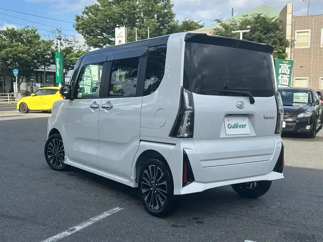 ダイハツ タント カスタム RS 鳥取県 2024(令6)年 0.3万km ブラックマイカメタリック/シャイニングホワイトパール スマートアシスト/carozzeriaナビ【AVIC-HRZ099】/・フルセグ/・ミュージックサーバー/・CD/DVD/バックカメラ/両側電動スライドドア/ミラクルオープンドア/スマートキー/プッシュスタート/ETC/ハーフレザーシート/前席シートヒーター/純正15AW/純正エアロ/ABS/横滑り防止装置/オートライト/LEDヘッドライト/LEDフォグ/W&サイドエアバック/カーテンエアバック /両席シートバックテーブル