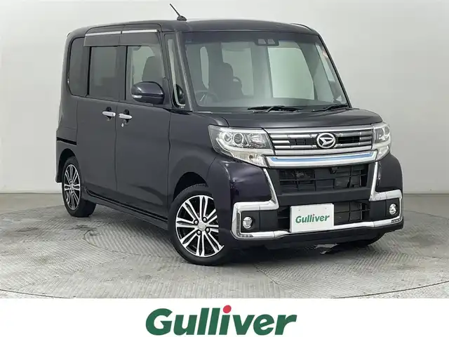 ダイハツ タント カスタム RS トップED SA Ⅲ 道央・札幌 2018(平30)年 2.2万km ナイトシャドーパープルクリスタルM ・４WD/・寒冷地仕様/・純正SDナビ/　CD/DVD/SD/BT/フルセグ/・フリップダウンモニター/・全方位カメラ/・スマートアシスト３/・レーンキープアシスト/・オートハイビーム/・リアコーナーセンサー/・プラズマクラスター/・フロントデアイサー/・両側パワースライドドア/・ハーフレザーシート/・D席シートヒーター/・キセノンヘッドライト/・フォグライト/・オートライト/・プッシュスタート/・スマートキー/・純正エンジンスターター/・純正フロアマット/・ドアバイザー
