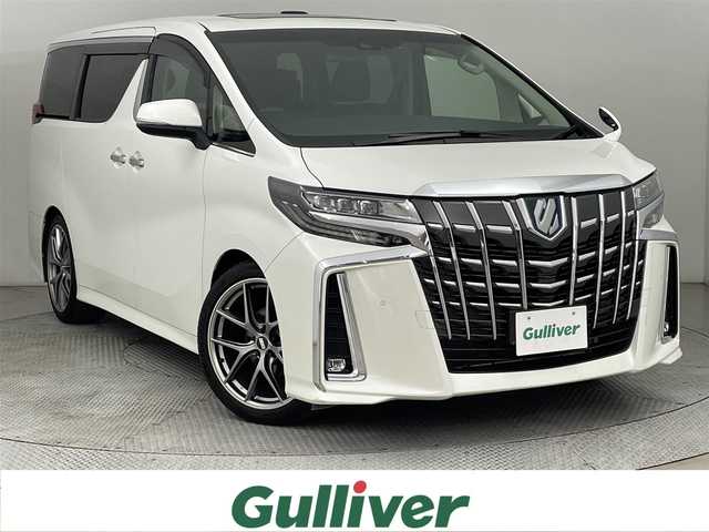 トヨタ アルファードハイブリット SR Cパッケージ 道央・札幌 2023(令5)年 2万km ホワイトパールクリスタルシャイン ・４WD/・ツインムーンルーフ/・RSRダウンサス/・BBS20インチAW/・純正DAナビ/　CD/DVDデッキ/USB/BT/miracast/・純正フリップダウンモニター/・バックカメラ/・ビルトインETC/・AC100V/1500W/・トヨタセーフティセンス/・プリクラッシュセーフティ/・レーダークルーズコントロール/・レーンキープアシスト/・クリアランスソナー/・オートハイビーム/・レザーシート/・パワーシート/・シートヒーター/・シートベンチレーション/・パワーバックドア/・ステアリングヒーター/・シーケンシャルウィンカー/・プッシュスタート/・スマートキー/・純正フロアマット/・ドアバイザー/・純正サス積込