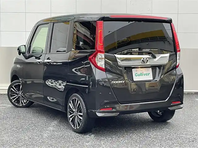 トヨタ ルーミー カスタムG 東京都 2019(令1)年 7.3万km ブラックマイカメタリック 純正SDナビ/　ワンセグTV/Bluetooth/CD/AM・FM/SD/AUX/バックカメラ/衝突回避支援ブレーキ/衝突警報機能/車線逸脱警報/誤発進抑制制御/先行車発信お知らせ/オートハイビーム/コーナーセンサー/クルーズコントロール/両側パワースライドドア/LEDヘッドライト/LEDフォグランプ/オートライト/前後ドライブレコーダー/シートヒーター/純正フロアマット/ビルトインETC/社外16インチアルミホイール/プッシュスタート/スマートキー/電動オート格納ミラー/ウインカーミラー/革巻きステアリングホイール/社外多機能コンソール/保証書/取扱説明書