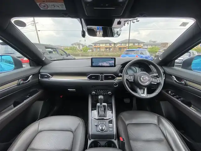 マツダ ＣＸ－５ 25T エクスクルーシブモード 福岡県 2021(令3)年 1.2万km ポリメタルグレーM ・1オーナー/・レーダークルーズコントロール/・純正メモリーナビ/USB/Bluetooth/AppleCarPlay/・全方位カメラ/・茶革シート/シートヒーター/・前後ドライブレコーダー/・フルセグ/・社外ETC/・純正19AW/・プッシュスタート/・パーキングアシスト/・スマートキー/・スペアキー/・フルフラットシート/・パワーシート/・レーンキープアシスト/・オートライト/・LEDライト/・パドルシフト/・保証書/・取扱説明書/・記録簿