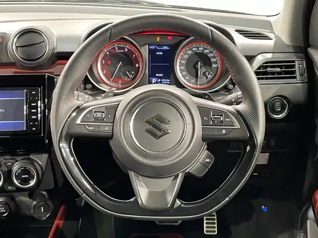 スズキ スイフト スポーツ 愛知県 2019(平31)年 4.8万km スーパーブラックパール 純正ナビ(CN-RA05WD)/衝突軽減ブレーキ/レーダークルーズコントロール/レーンキープアシスト/ＥＴＣ２．０/ＬＥＤヘッドライト/シートヒーター/バックカメラ/前後ドライブレコーダー/パドルシフト/純正フロアマット/純正17インチアルミホイール/ISOFIX/プッシュスタート