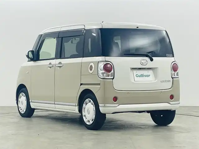 ダイハツ ムーヴ キャンバス G メイクアップ VS SAⅢ 福島県 2022(令4)年 0.8万km パールホワイトⅢ/ナチュラルベージュマイカメタリック 2トーン スマートアシストIII/・衝突回避支援ブレーキ機能/・衝突警報機能/・車線逸脱警報機能/・誤発進抑制制御機能/・先行車発進お知らせ機能/純正SDナビ/型番:NSZT-X72D/・AM/FM/CD/DVD/BT/SD/HDMI/フルセグTV/・全方位カメラ/・ETC/・ドライブレコーダー/両側パワースライドドア/アイドリングストップ/プッシュスタート/・スマートキー/・スペアキー/ステアリングスイッチ/LEDヘッドライト/・オートライト/・オートハイビーム/シートヒーター/純正フロアマット/ドアバイザー