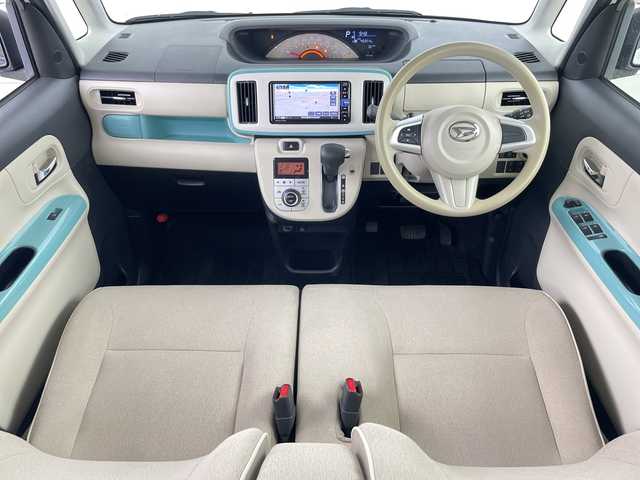 ダイハツ ムーヴ キャンバス X メイクアップ リミテッド SAⅢ 愛知県 2019(令1)年 4.7万km パールホワイトⅢ/ファインミントメタリック 2トーン 禁煙車/純正7インチナビ/（AM/FM/フルセグTV/Bluetooth/CD/DVD）/全方位カメラ/スマートアシストIII/・衝突軽減ブレーキ/・レーンキープアシスト/・オートマチックハイビーム/・誤発進抑制機能/ETC/両側パワースライドドア/アイドリングストップ/オートライト/フロントフォグランプ/プッシュスタート/スマートキー/純正フロアマット/電動格納ミラー/純正ホイールキャップ/ドアバイザー/ベンチシート