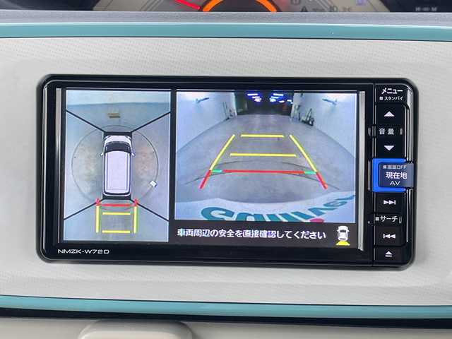 ダイハツ ムーヴ キャンバス X メイクアップ リミテッド SAⅢ 愛知県 2019(令1)年 4.7万km パールホワイトⅢ/ファインミントメタリック 2トーン 禁煙車/純正7インチナビ/（AM/FM/フルセグTV/Bluetooth/CD/DVD）/全方位カメラ/スマートアシストIII/・衝突軽減ブレーキ/・レーンキープアシスト/・オートマチックハイビーム/・誤発進抑制機能/ETC/両側パワースライドドア/アイドリングストップ/オートライト/フロントフォグランプ/プッシュスタート/スマートキー/純正フロアマット/電動格納ミラー/純正ホイールキャップ/ドアバイザー/ベンチシート