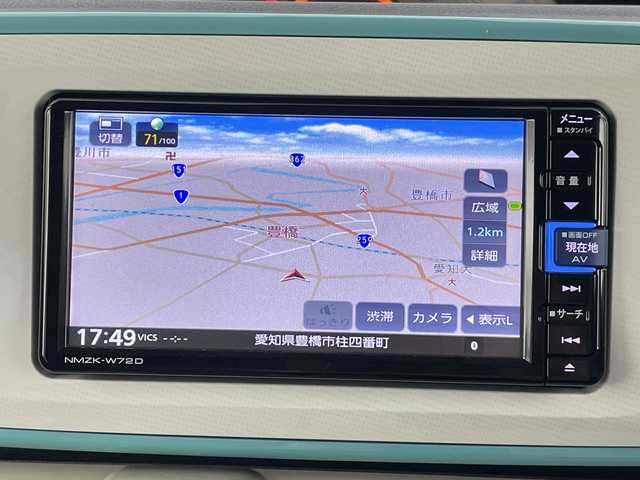 ダイハツ ムーヴ キャンバス X メイクアップ リミテッド SAⅢ 愛知県 2019(令1)年 4.7万km パールホワイトⅢ/ファインミントメタリック 2トーン 禁煙車/純正7インチナビ/（AM/FM/フルセグTV/Bluetooth/CD/DVD）/全方位カメラ/スマートアシストIII/・衝突軽減ブレーキ/・レーンキープアシスト/・オートマチックハイビーム/・誤発進抑制機能/ETC/両側パワースライドドア/アイドリングストップ/オートライト/フロントフォグランプ/プッシュスタート/スマートキー/純正フロアマット/電動格納ミラー/純正ホイールキャップ/ドアバイザー/ベンチシート