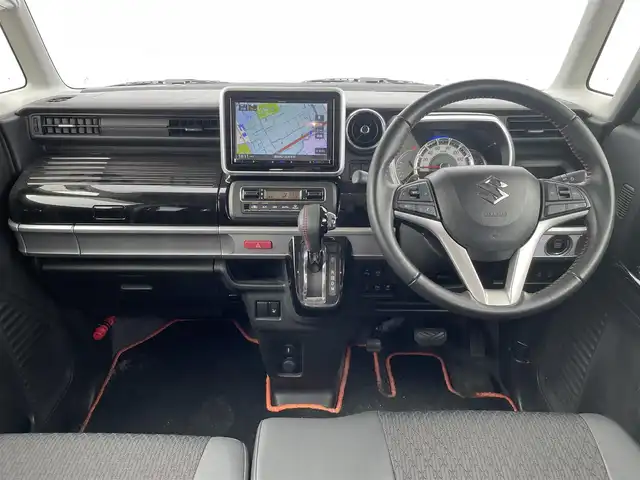 スズキ スペーシア カスタム HYBRID XS ターボ 福岡県 2020(令2)年 2.9万km ブルーイッシュブラックパール3 デュアルセンサーブレーキサポート　社外ナビ（ＭＤＶ－Ｓ７０７Ｌ）　両側パワースライドドア　パドルシフト　クルーズコントロール　純正ＡＷ　全周囲カメラ　シートヒーター　フルセグＴＶ　ハーフレザー　ＨＵＤ