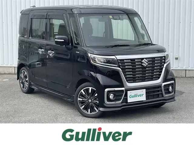 スズキ スペーシア カスタム HYBRID XS ターボ 福岡県 2020(令2)年 2.9万km ブルーイッシュブラックパール3 デュアルセンサーブレーキサポート　社外ナビ（ＭＤＶ－Ｓ７０７Ｌ）　両側パワースライドドア　パドルシフト　クルーズコントロール　純正ＡＷ　全周囲カメラ　シートヒーター　フルセグＴＶ　ハーフレザー　ＨＵＤ