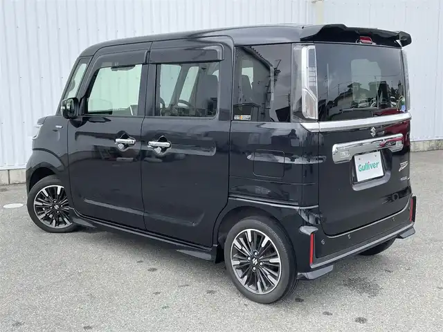 スズキ スペーシア カスタム HYBRID XS ターボ 福岡県 2020(令2)年 2.9万km ブルーイッシュブラックパール3 デュアルセンサーブレーキサポート　社外ナビ（ＭＤＶ－Ｓ７０７Ｌ）　両側パワースライドドア　パドルシフト　クルーズコントロール　純正ＡＷ　全周囲カメラ　シートヒーター　フルセグＴＶ　ハーフレザー　ＨＵＤ