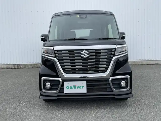 スズキ スペーシア カスタム HYBRID XS ターボ 福岡県 2020(令2)年 2.9万km ブルーイッシュブラックパール3 デュアルセンサーブレーキサポート　社外ナビ（ＭＤＶ－Ｓ７０７Ｌ）　両側パワースライドドア　パドルシフト　クルーズコントロール　純正ＡＷ　全周囲カメラ　シートヒーター　フルセグＴＶ　ハーフレザー　ＨＵＤ