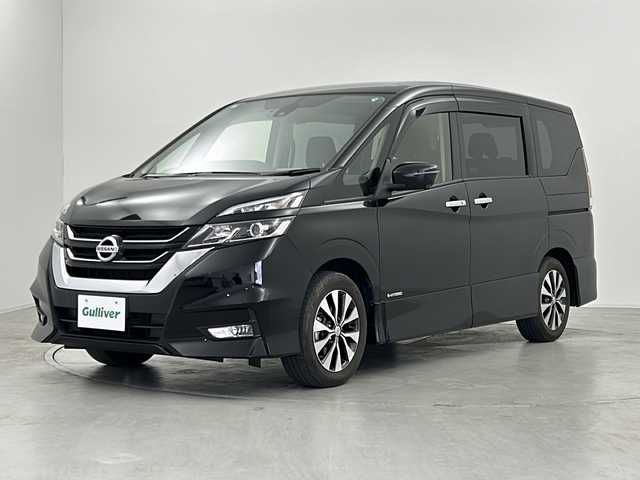 日産 セレナ ハイウェイスターVセレクションⅡ 群馬県 2019(令1)年 1.7万km ダイヤモンドブラック 純正９型ナビ　純正１１型後席モニター　デジタルインナーミラー　プロパイロット　ビルトインＥＴＣ　ドラレコ　両側電動スライドドア　衝突被害軽減ブレーキ　電動パーキングブレーキ　ＬＥＤヘッドライト　禁煙車