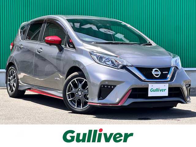 日産 ノート e－パワー ニスモ 宮城県 2020(令2)年 3.6万km ダークメタルグレー インテリジェントアラウンドビューモニター/インテリジェントルームミラー/ドアミラーヒーター/LEDヘッドランプ/インテリジェントクルーズコントロール/車線逸脱防止支援システム/＝＝＝/インテリジェントエマージェンシーブレーキ/車線逸脱警報/踏み間違い衝突防止アシスト/フロント＆バックソナー/ハイビームアシスト/純正ナビ（MM319D-L）/・CD/DVD/・Bluetooth/・フルセグTV/ETC/ドライブレコーダー/オートライト/革巻きステアリング/ステアリングスイッチ/スマートキー＆プッシュスタート/電動格納ミラー/アルミ製ペダル/純正16インチAW/純正フロアマット/ラゲッジマット/ドアバイザー/Wエアバッグ