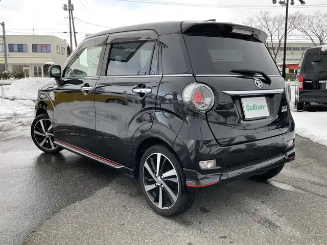 ダイハツ キャスト スポーツ SAⅢ 鳥取県 2018(平30)年 3万km ブラックマイカメタリック ターボ車/純正8インチナビ/フルセグ/HDMI/DVD/CD/USB/バックカメラ・ETC/ドライブレコーダー/ハーフレザーシート/前席シートヒーター/衝突被害軽減システム/レーンキープアシスト/LEDヘットライト/オートマチックハイビーム/オートライト/純正16インチアルミホイール/プッシュエンジンスタート/アイドリングストップ/スペアキー