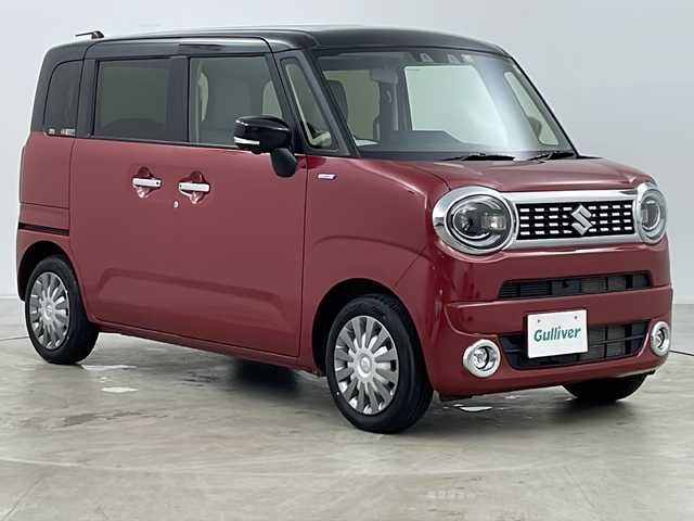 スズキ ワゴンＲ スマイル HYBRID X 道央・札幌 2022(令4)年 0.8万km フェニックスレッドパール/ブルーイッシュブラックパール ・純正ナビ&CD&DVD&BT&USB&AppleCarplay&AndroidAuto/・全方位モニター/・両側パワースライドドア/・スズキセーフティサポート/・デュアルカメラブレーキサポート/・誤発進抑制機能/・後退時ブレーキサポート/・後方誤発進抑制機能/・リヤパーキングセンサー/・車線逸脱警報機能/・ふらつき警報機能/・先行車発進お知らせ機能/・エマージェンシーストップシグナル/・ヒルホールドコントロール/・アイドリングストップシステム/・横滑り防止装置/・電動格納ミラー/・プッシュスタート/・4WD/・LEDヘッドランプ/・フォグランプ/・オートライト/・オートライト/・スマートキー