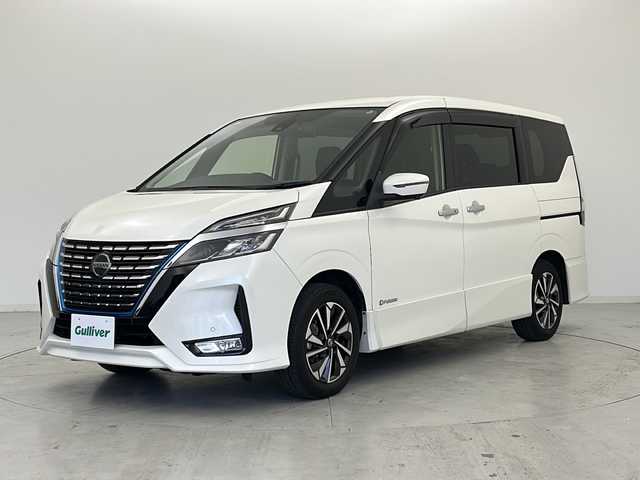 日産 セレナ e－パワー ハイウェイスター V 宮城県 2020(令2)年 4.8万km ブリリアントホワイトパール プロパイロット/エマージェンシーブレーキ/側方運転支援/ブラインドスポットモニター/アラウンドビューモニター/純正フリップダウンモニター/デジタルインナーミラー/両側パワースライドドア/ハンズフリーオートスライド/純正10型ナビ/・BT.CD.DVD.SD/フルセグカメラ/ビルトインETC/純正ドライブレコーダー（F）/プッシュスタート/スマートキー/電動パーキングブレーキ/アイドリングストップ/LEDヘッドライト/LEDフォグライト/純正フロアマット/純正16インチAW/ロールサンシェード/シートバックテーブル