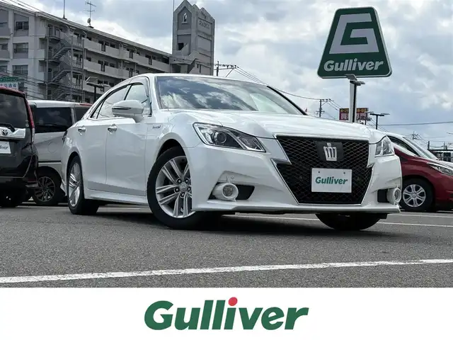 トヨタ クラウン ハイブリッド アスリートS 大分県 2013(平25)年 10.2万km ホワイトパールクリスタルシャイン ・ナビ(CD/DVD/HDD/BT/USB)/・バックカメラ/・フルセグテレビ/・サンルーフ/・レーダークルーズコントロール/・衝突被害軽減ブレーキ/・コーナーセンサー/・ETC/・ドライブレコーダー/・ステアリングリモコン/・ステアリングヒーター/・オートライト/・パワーシート/・シートヒーター/・シートクーラー/・MTモード付きAT/・スマートキー/・プッシュスタートボタン