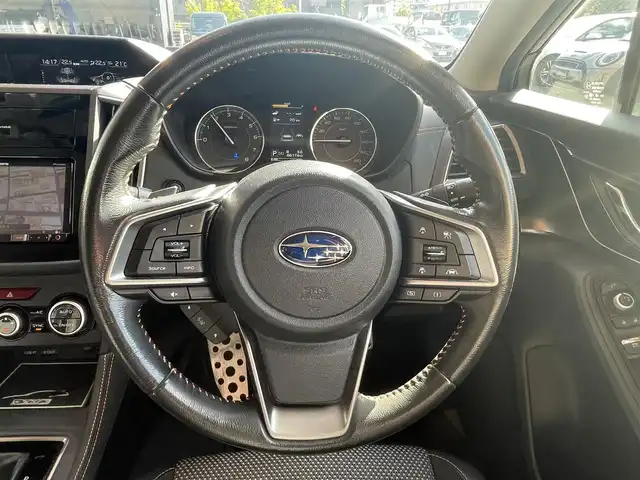 スバル インプレッサ ＸＶ 2．0i－S アイサイト 千葉県 2017(平29)年 6.7万km クリスタルブラックシリカ ワンオーナー/アイサイト/スバルリヤビークルディテクション/社外メモリーナビ/地デジTV/【DVD/CD再生機能　Bluetooth接続】/バックカメラ/ドライブレコーダー/ハーフレザーシート/前席パワーシート/革巻きステアリング/パドルシフト/ETC/LEDヘッドライト/フォグライト/ウインカーミラー/純正18インチアルミホイル/サイド/カーテンエアバッグ/キーレスアクセス