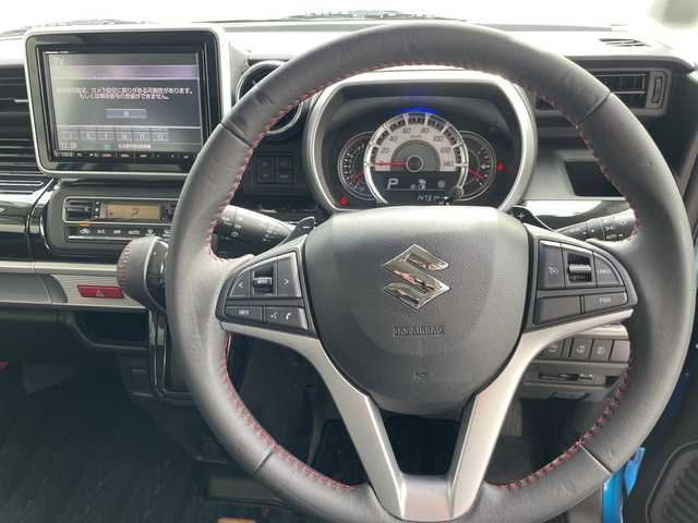 スズキ スペーシア カスタム HYBRID XS ターボ 愛知県 2017(平29)年 1.5万km ブリスクブルーM スズキセーフティサポート/純正8型ナビ/全方位カメラ/両側パワースライドドア/クルーズコントロール/シートヒーター/バックカメラ/ヘッドアップディスプレイ/コーナーセンサー/純正アルミホイール/LEDヘッドライト/オートマチックハイビーム/ドライブレコーダー/ETC/衝突軽減システム/フルセグ/CD DVD/Bluetooth/ステアリングスイッチ/スマートキー/プッシュスタート