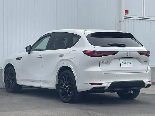 マツダ ＣＸ－６０ XD HV エクスクルーシブスポーツ 愛媛県 2023(令5)年 1.3万km ロジウムホワイトプレミアムメタリック 純正ナビ(AM/FM/スマホ連携/BT/フルセグTV)/全周囲カメラ　/BOSEサウンド　/レーダークルーズコントロール　/置くだけ充電　/全席シートヒーター　/D/N席パワーシート　/D/N席シートベンチレーション　/電動リアゲート　/パドルシフト　/ステアリングヒーター/ステアリングスイッチ/ブラインドスポットモニター/ETC/トノカバー/社外ヒッチメンバー積込/現状サマー(純正AW)(235/50/R20)
