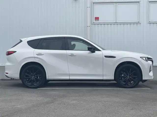 マツダ ＣＸ－６０ XD HV エクスクルーシブスポーツ 愛媛県 2023(令5)年 1.3万km ロジウムホワイトプレミアムメタリック 純正ナビ(AM/FM/スマホ連携/BT/フルセグTV)/全周囲カメラ　/BOSEサウンド　/レーダークルーズコントロール　/置くだけ充電　/全席シートヒーター　/D/N席パワーシート　/D/N席シートベンチレーション　/電動リアゲート　/パドルシフト　/ステアリングヒーター/ステアリングスイッチ/ブラインドスポットモニター/ETC/トノカバー/社外ヒッチメンバー積込/現状サマー(純正AW)(235/50/R20)