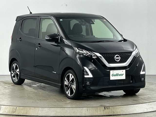日産 デイズ ハイウェイスターG ターボ 愛知県 2021(令3)年 2.1万km ブラック 9インチ純正SDナビ【MM320D-L】/DVD再生機能有/フルセグテレビ/アラウンドビューモニター/Bluetooth/ETC2.0/ディスプレイ付自動防眩式ルームミラー/パーキングアシスト/車線逸脱警報/車線逸脱防止支援システム/踏み間違い衝突防止アシスト/前方衝突予測警報/ふらつき警報/ドライブレコーダー/LEDヘッドランプ/LEDフォグランプ/オートライト/USB電源ソケット/スマートキー/プッシュアップスタート/15インチ純正アルミホイール