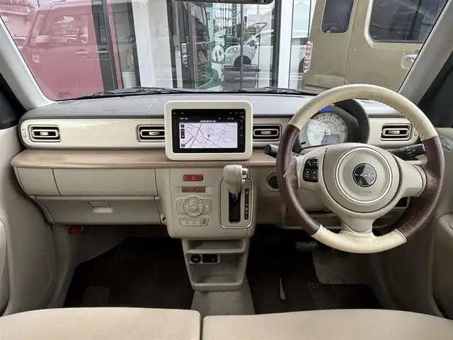 スズキ ラパン X 宮城県 2016(平28)年 4.9万km ベージュⅡ 登録時走行距離48592km/純正ナビ/CD・DVD・Bluetooth・フルセグTV/ワンオーナー/レーダーブレーキ/アラウンドビューモニター/プッシュスタート/スマートキー/シートヒーター/アイドリングストップ/横滑り防止装置/LEDヘッドライト/オートライト/ステアリングリモコン/後席ISOFIX
