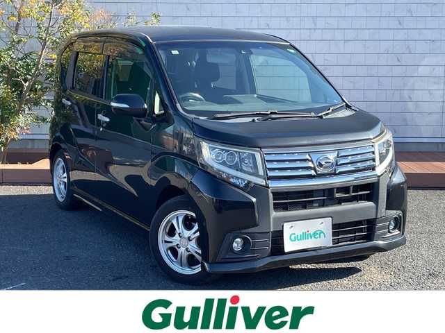ダイハツ ムーヴ カスタム X SAⅡ 茨城県 2015(平27)年 7.3万km ブラックマイカメタリック ナビ /-BT/AM/FM/CD/TV/衝突軽減システム /バックカメラ /コーナーセンサー /LEDヘッドライト /プッシュスタート /14インチeurobeinアルミホイール /アイドリングストップ /電動格納ミラー /オートライト