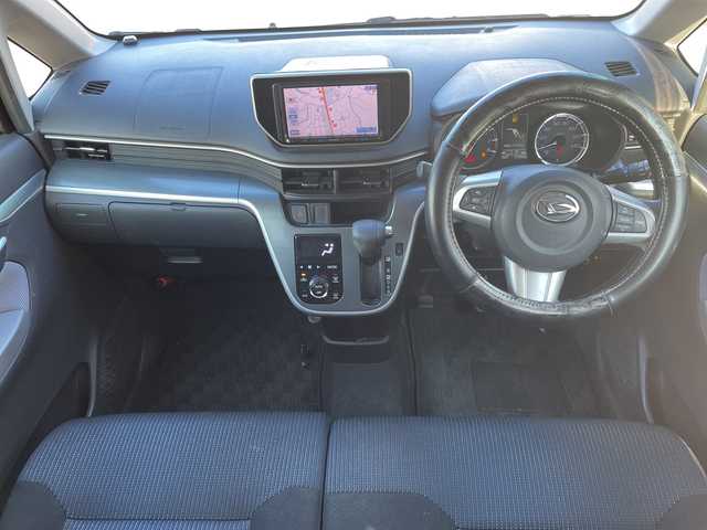 ダイハツ ムーヴ カスタム X SAⅡ 茨城県 2015(平27)年 7.3万km ブラックマイカメタリック ナビ /-BT/AM/FM/CD/TV/衝突軽減システム /バックカメラ /コーナーセンサー /LEDヘッドライト /プッシュスタート /14インチeurobeinアルミホイール /アイドリングストップ /電動格納ミラー /オートライト