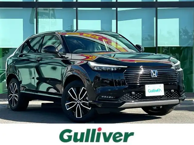 ホンダ ヴェゼル ハイブリッド e:HEV Z 和歌山県 2025(令7)年 0.1千km クリスタルブラックパール 登録済み未使用車/Honda CONNECTディスプレー（ナビ付）/フルセグTV/バックカメラ/（BT/AppleCarPlay/AndroidAuto）/衝突軽減ブレーキ/アダプティブクルーズコントロール/路外逸脱抑制機能/ブラインドスポットインフォメーション/パーキングセンサー/踏み間違い衝突軽減/電子パーキング/オートホールド/ハーフレザーシート/シートヒーター/ステアリングヒーター/パワーバックドア/純正ビルトインETC２．０/純正１８インチアルミホイール/LEDヘッドライト/LEDフォグランプ/オートライト/アダプティブドライビングビーム