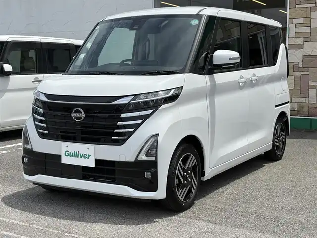 日産 ルークス ハイウェイスター X 徳島県 2024(令6)年 0.7万km ホワイトパール 純正8インチディスプレイオーディオ/全方位カメラ/レーンキープアシスト/衝突被害軽減ブレーキ/横滑り防止装置/オートマチックハイビーム/純正14インチアルミホイール/片側パワースライドドア/前後コーナーセンサー/フロアマット/プッシュスタート/スマートキー