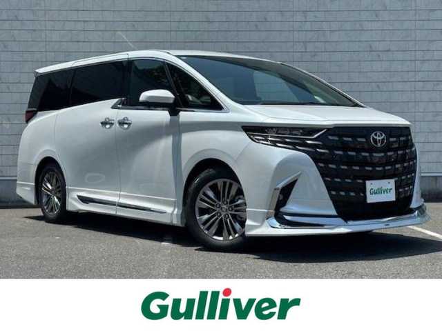 トヨタ アルファード 大阪府 2024(令6)年 0.2万km プラチナホワイトパールマイカ モデリスタエアロ（フロント/サイド/リア）/14インチHDディスプレイオーディオ（フルセグ/Bluetooth接続/USB接続）/左右独立ムーンルーフ/両側パワースライドドア/全方位/バックカメラ/デジタルインナーミラー/レーダークルーズコントロール/BSM/衝突被害軽減システム/レーンキープアシスト/横滑り防止装置/コーナーセンサー/パワーサイドサンシェード/ビルトインETC2.0/純正AW（18インチ）/純正LEDライト/オートマチックハイビーム/スペアタイヤ有