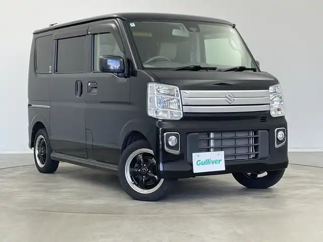 スズキ エブリィ ワゴン PZターボ 新潟県 2018(平30)年 6.3万km ブルーイッシュブラックパール3 4WD/衝突軽減ブレーキ/パワースライドドア/純正ディーラーOPナビ/バックカメラ/フルセグTV/Bluetooth/DVD再生機能/シートヒーター/14インチ社外AW/フロアマット/ETC/LEDヘッドライト/ステアリングスイッチ/純正AW付きスタッドレスタイヤ積込み