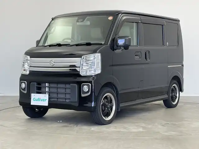 スズキ エブリィ ワゴン PZターボ 新潟県 2018(平30)年 6.3万km ブルーイッシュブラックパール3 4WD/衝突軽減ブレーキ/パワースライドドア/純正ディーラーOPナビ/バックカメラ/フルセグTV/Bluetooth/DVD再生機能/シートヒーター/14インチ社外AW/フロアマット/ETC/LEDヘッドライト/ステアリングスイッチ/純正AW付きスタッドレスタイヤ積込み