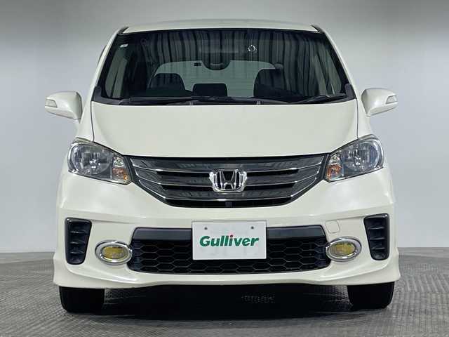 ホンダ フリード Gエアロ 神奈川県 2012(平24)年 8.4万km プレミアムホワイトパール 社外アルパイン8型HDDナビゲーション【VIE-X088V】/社外アルパインフリップダウンモニター【TMX-R2200】/フルセグ　CD DVD　SD　HDD　AUX AM FM　Bluetooth/バックカメラ/両側電動スライドドア/クルーズコントロール/ECON/革巻きステアリング/社外前後ドライブレコーダー/ETC/スマートキー/キーレスエントリー/純正15インチアルミホイール/純正サイド/リアスポイラー/HIDヘッドランプ
