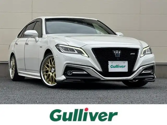トヨタ クラウン ハイブリッド RS アドバンス 茨城県 2019(令1)年 9.1万km ホワイトパールクリスタルシャイン 純正メーカーナビ/パノラマビューモニター/デジタルインナーミラー/TRDエアロ/トヨタセーフティセンス/サンルーフ/ドライブレコーダー/ステアリングヒーター/シートヒーター/エアーシート/ホワイトレザーシート/スペアキー2本（カードキー有）/BSM/HUD/ETC2.0