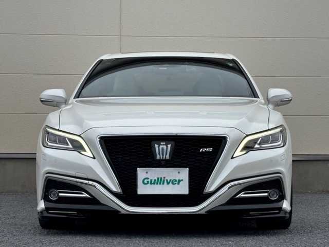 トヨタ クラウン ハイブリッド RS アドバンス 茨城県 2019(令1)年 9.1万km ホワイトパールクリスタルシャイン 純正メーカーナビ/パノラマビューモニター/デジタルインナーミラー/TRDエアロ/トヨタセーフティセンス/サンルーフ/ドライブレコーダー/ステアリングヒーター/シートヒーター/エアーシート/ホワイトレザーシート/スペアキー2本（カードキー有）/BSM/HUD/ETC2.0
